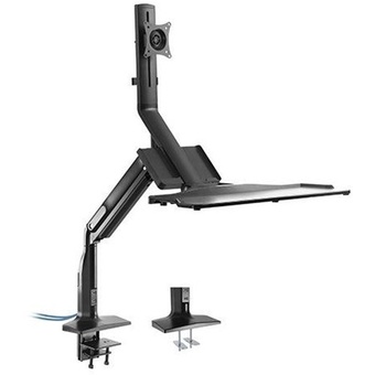 Brateck 17"-32" Single Monitor Gas Spring Sit-Stand Desk Converter