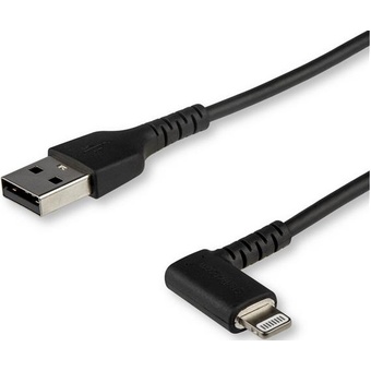 StarTech USB 2.0 Type-A Male to Angled Lightning Male Cable (Black, 2m)
