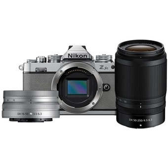 Nikon Z fc Mirrorless Digital Camera (Natural Grey) with 16-50mm & 50-250mm Twin Lens Kit