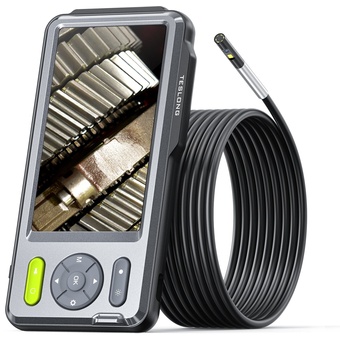 Teslong NTS500B Dual Lens Endoscope with 5" Monitor (5mm Diameter, 5m Probe)
