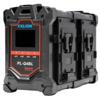 FXLion 4-Ch 16.8V V-lock Fast Smart Charger with OLED