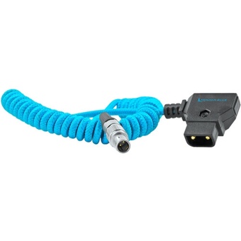 Kondor Blue Coiled D-Tap to LEMO 2 Pin 0B Male Power Cable for Zcam / Teradek