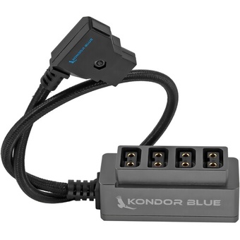 Kondor Blue 12V Metal D-Tap Hub 4 Way Port Power Tap Spliltter (1/4"- 20 Thread)