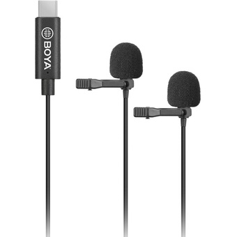 Boya BY-M2D Digital Dual Omnidirectional Lavalier Microphones with Detachable USB-C Cable