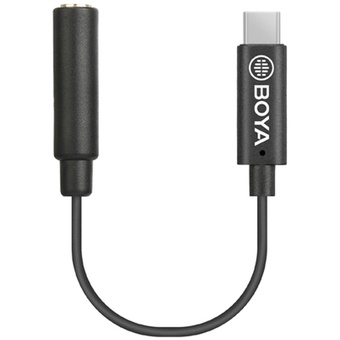 Boya BY-K4 3.5mm Female TRS to Male Type-C Adapter Cable 6cm SKU: BY-K4