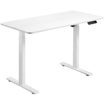 Brateck Compact Single Motor Electric Sit-Stand Desk with Desktop Included (White)