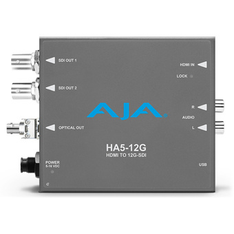 AJA HA5-12G-T-ST HDMI 2.0 to 12G-SDI Mini-Converter with Single Channel Fiber 12G ST Transmitter
