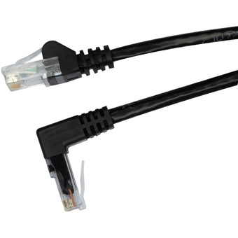 Dynamix 0.5m Cat6 Black UTP Right Angled Patch Lead