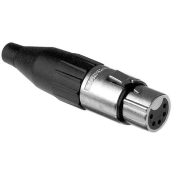 Amphenol AC Series 5 Pin XLR Cable Connector (Tin Plating, Female, Black & Silver)