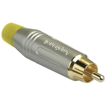 Amphenol RCA Series Gold-Plated Cable Connector (Yellow)