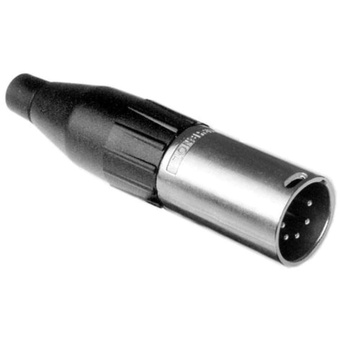 Amphenol AC Series 5 Pin XLR Cable Connector (Silver Plating, Male, Black and Silver)