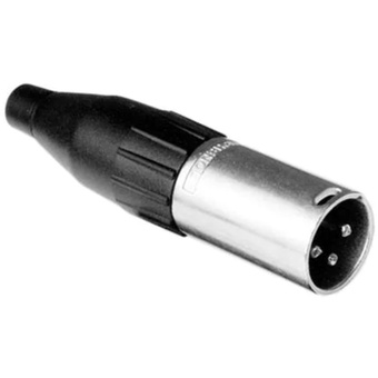 Amphenol AC Series 3 Pin XLR Cable Connector (Silver Plating, Male, Black & Silver)