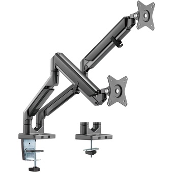 Brateck Dual Monitor Arm - Polished Aluminium & Gas-Spring for 17"-32" Screens