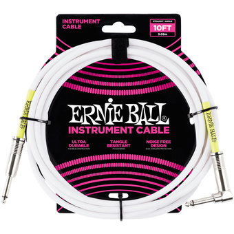 Ernie Ball Straight/Angle Instrument Cable - White (3m)