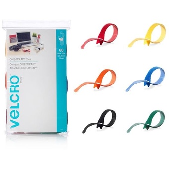 VELCRO One-Wrap 203mm x 12m Multicolour Pre-Cut Cable Ties