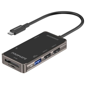 Promate 6-in-1 USB Multi-Port Hub with USB-C Connector