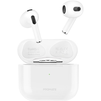 Promate FreePods 2 In-Ear HD Bluetooth Earbuds with Intellitouch (White)