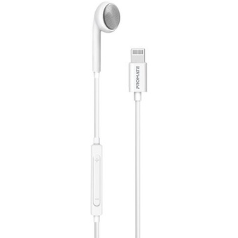 Promate Beat-LT Apple MFI Certified HiFI Earbuds (Lightning, White)
