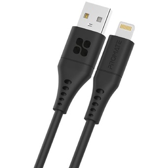 Promate PowerLink Ai USB-A to Lightning Cable (1.2m, Black)
