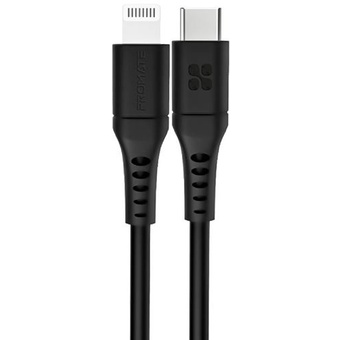Promate Powerlink USB-C to Lightning Cable (3m, Black)