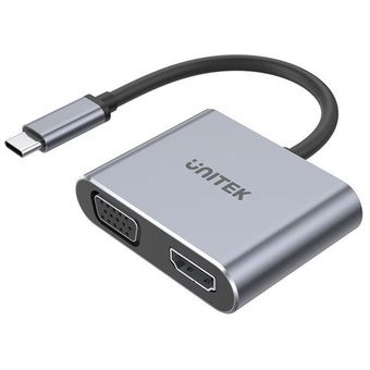 UNITEK USB-C to HDMI 2.0 & VGA Adapter with MST Dual Monitor