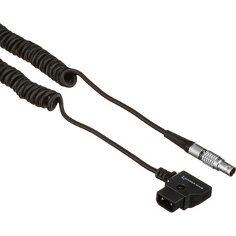 Kondor Blue Coiled D-TAP to LEMO 2 Pin 0B Male Power Cable for Z Cam, SmallHD, Teradek (Black)