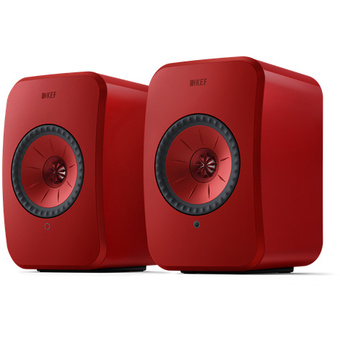 KEF LSX II Wireless Mini Monitor Speaker Pair (Red)
