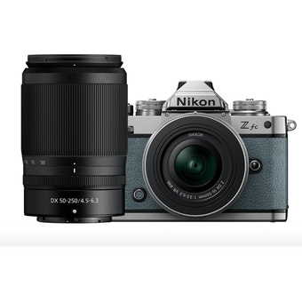 Nikon Z fc Mirrorless Digital Camera with Nikkor Z 16-50mm & 50-250mm Twin Lens Kit (Chalk Blue)