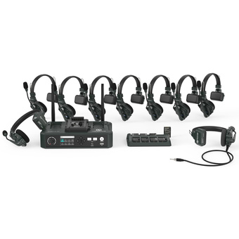 Hollyland Solidcom C1-8S Full-Duplex Wireless DECT Intercom System with 9 Headsets and HUB Base