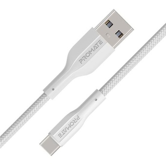 Promate USB-A to USB-C Super Flexible Cable (White, 1m)