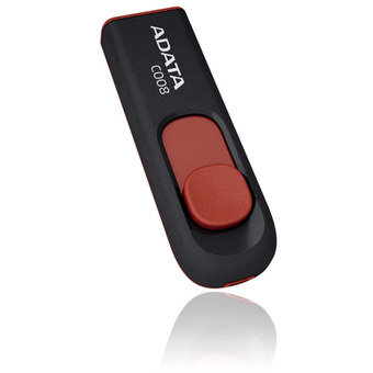 ADATA C008 64GB Retractable USB 2.0 Flash Drive (Black/Red)