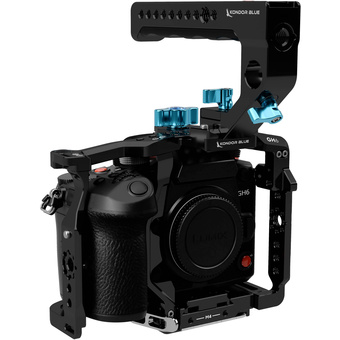 Kondor Blue Camera Cage with Top Handle for Panasonic Lumix GH6 (Raven Black)
