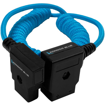 Kondor Blue Coiled D-Tap Extension Male to Female Cable (40 to 90cm)