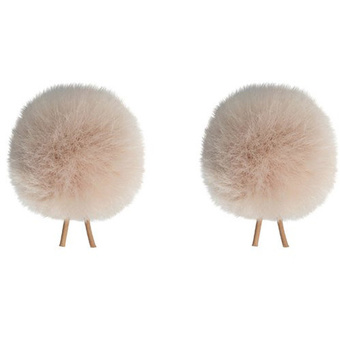 Bubblebee Industries Twin Windbubbles Imitation-Fur Windscreen Set for Lav Mics 3 to 4mm (Beige)