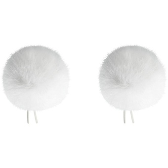 Bubblebee Industries Twin Windbubbles Imitation-Fur Windscreen Set for Lav Mics 3 to 4mm (White)