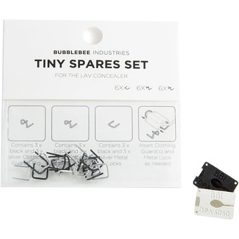 Bubblebee Industries Tiny Spares Set for Lav Concealer (6 Sets, Silver/Black)