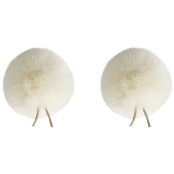 Bubblebee Industries Windbubbles Imitation-Fur Windscreen Set for Lav Mics 5 to 8mm (Off-White)