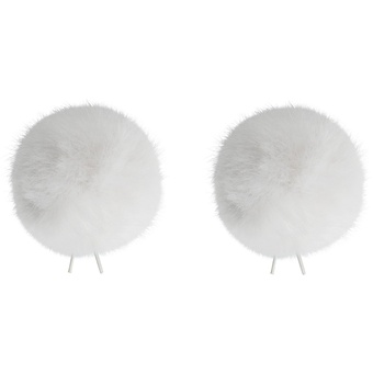 Bubblebee Industries Twin Windbubbles Imitation-Fur Windscreen Set for Lav Mics 5 to 9mm (White)