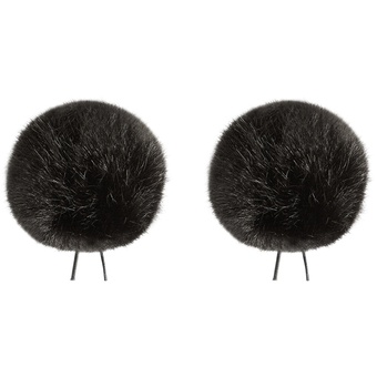 Bubblebee Industries Twin Windbubbles Imitation-Fur Windscreen Set for Lav Mics 8 to 13mm (Black)