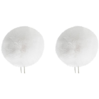 Bubblebee Industries Twin Windbubbles Imitation-Fur Windscreen Set for Lav Mics 8 to 13mm (White)
