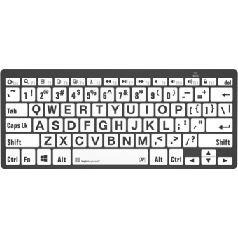LogicKeyboard LargePrint Black-on-White Bluetooth Mini Keyboard (Windows, US English)