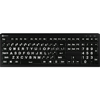 LogicKeyboard ASTRA 2 Large-Print White-on-Black Wired Keyboard (Windows, US English)