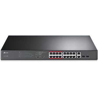 TP-Link TL-SL1218MP 16-Port 10/100 Mb/s PoE+ Compliant Unmanaged Switch with Gigabit and SFP Ports