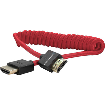 Kondor Blue Coiled High-Speed HDMI 2.0 Braided Cable (30 to 60cm, Cardinal Red)