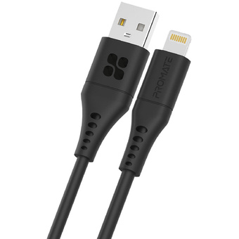 Promate PowerLink Ai USB-A to Lightning Cable (2m, Black)