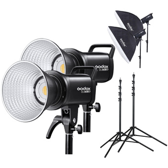 Godox SL-60II LED Video Light Kit with Stand & Softbox Dual Kit