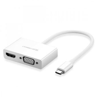 Ugreen UG-30843 USB Type C to HDMI + VGA Converter (White)