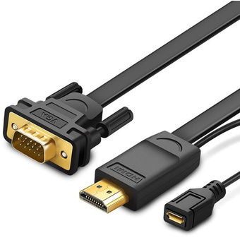 Ugreen UG-30449 HDMI to VGA Converter Cable (1.5m, Black)