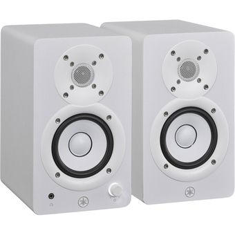 Yamaha HS5 W 5-Inch Powered Studio Monitor Speaker White (Pair) with High  Density Studio Monitor Isolation Pads (Pair) and 2 x 20-Foot XLR Cables
