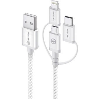 Alogic 3-in-1 USB to Micro USB/Lightning/USB-C Cable (30cm)